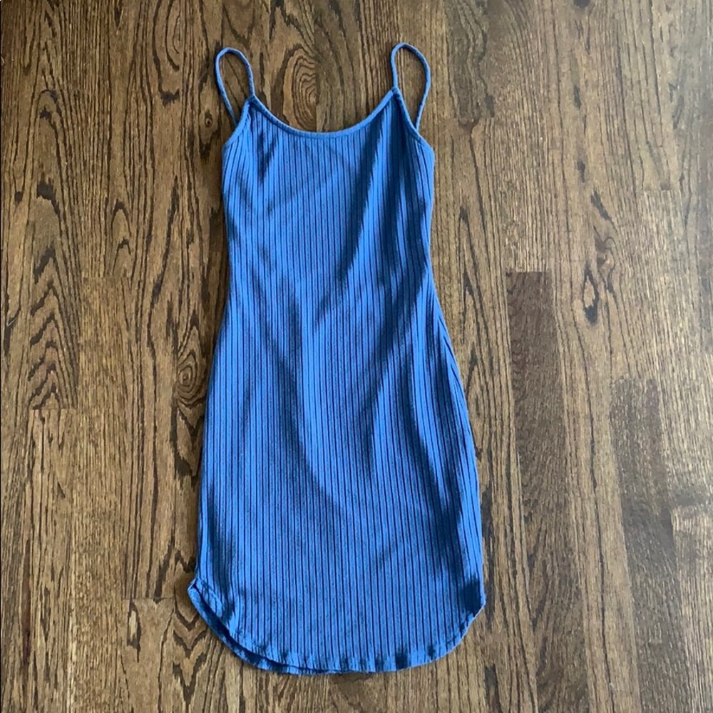 Bodycon -lined- blue dress- low back